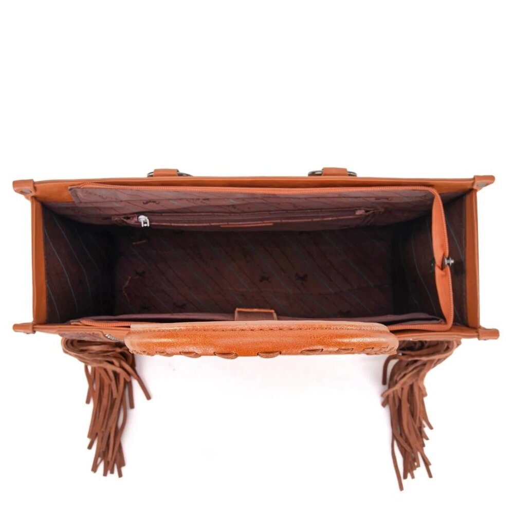 Montana West Floral Tool Fringe Collection Conceal Carry Wide Tote MW1299G-8317 - Picture 6 of 7